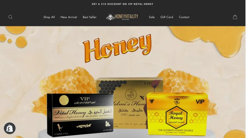 Honey Vitality: Shopify store