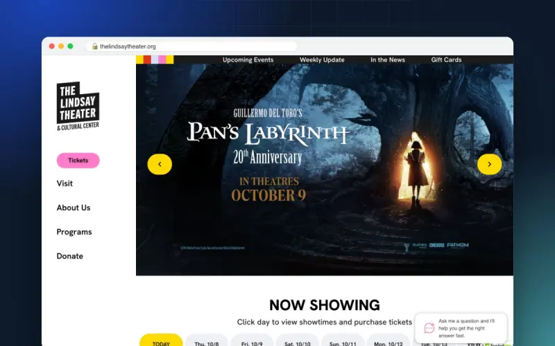 The Lindsay Theater: Redesign + ticketing API
